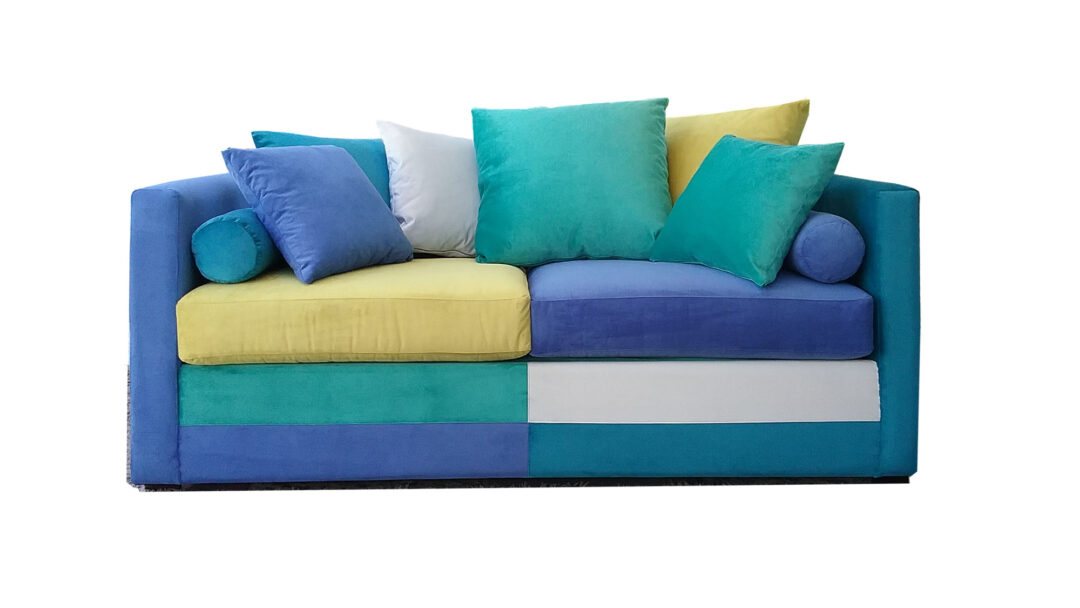 sofá cama colorido, sillón cama
