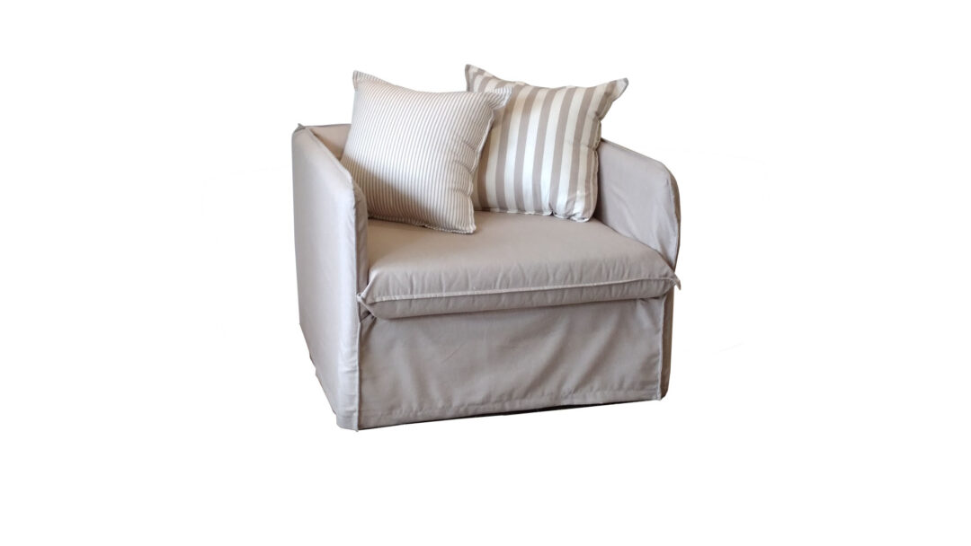 sillón individual tapizado con funda