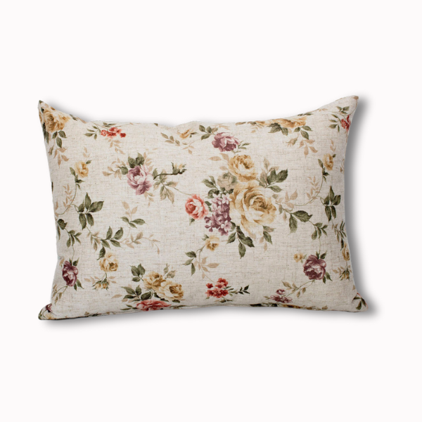 cojin lino floreado
