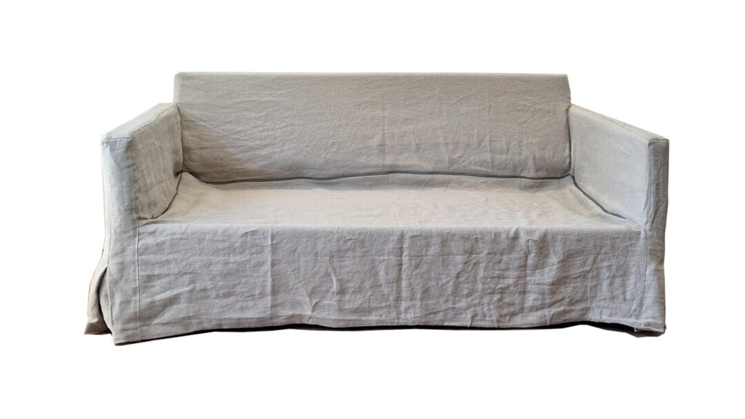 sofá cama de dos plazas con funda de lino