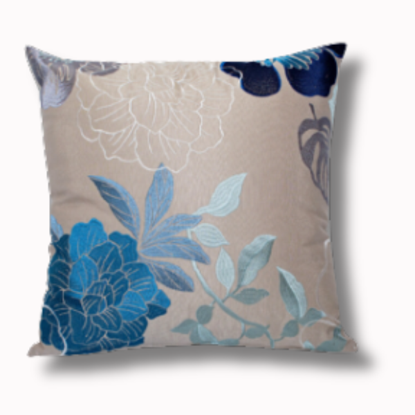 cojin bordado cuadrado azul