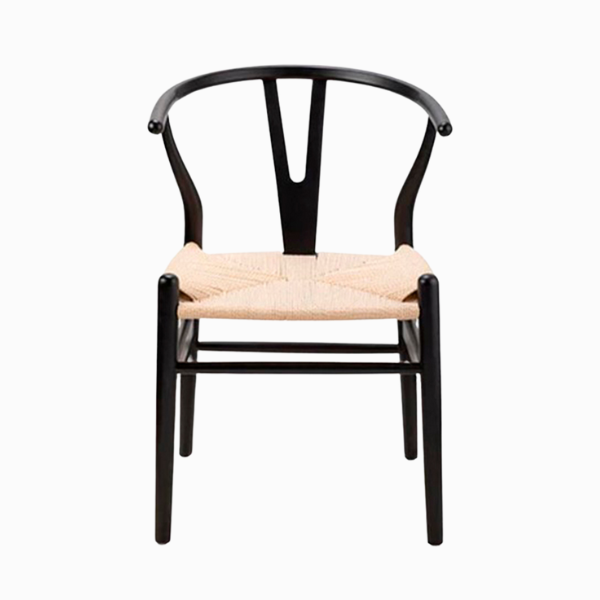 silla wishbone negra