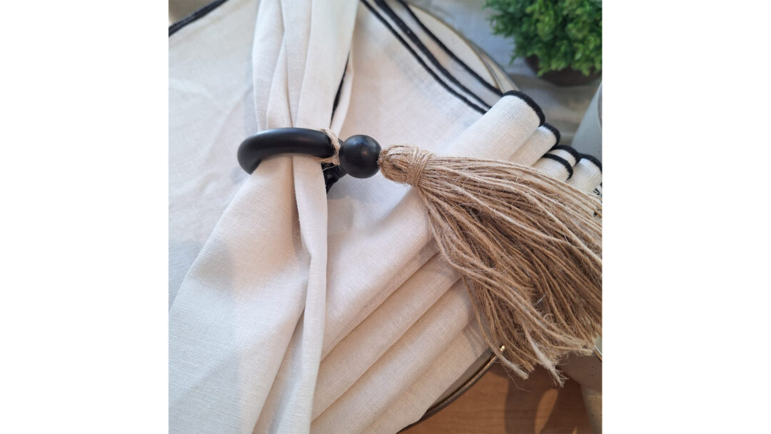 set de 6 servilletas de lino con argolla